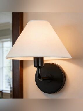 Modern Linen Indoor Light Fixtures With Shade Sconce, Elegant Linen Glow Sconce